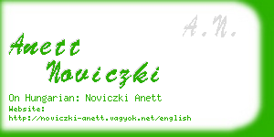 anett noviczki business card